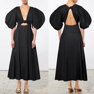 Mara Hoffman Leila Black Knotted Cutout Maxi Dress Size 6
